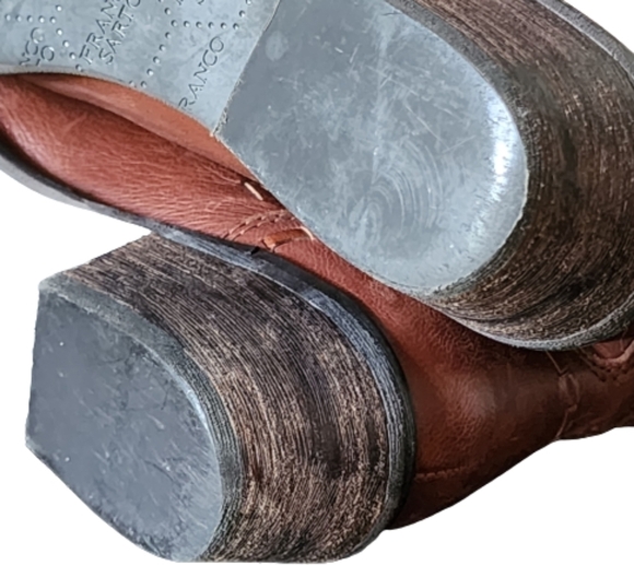 Franco sarto window western brown leather pointed toe ankle booties size 7 - Picture 9 of 11